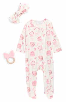 Toby Heart Cakes Footie, Headband & Teether Set