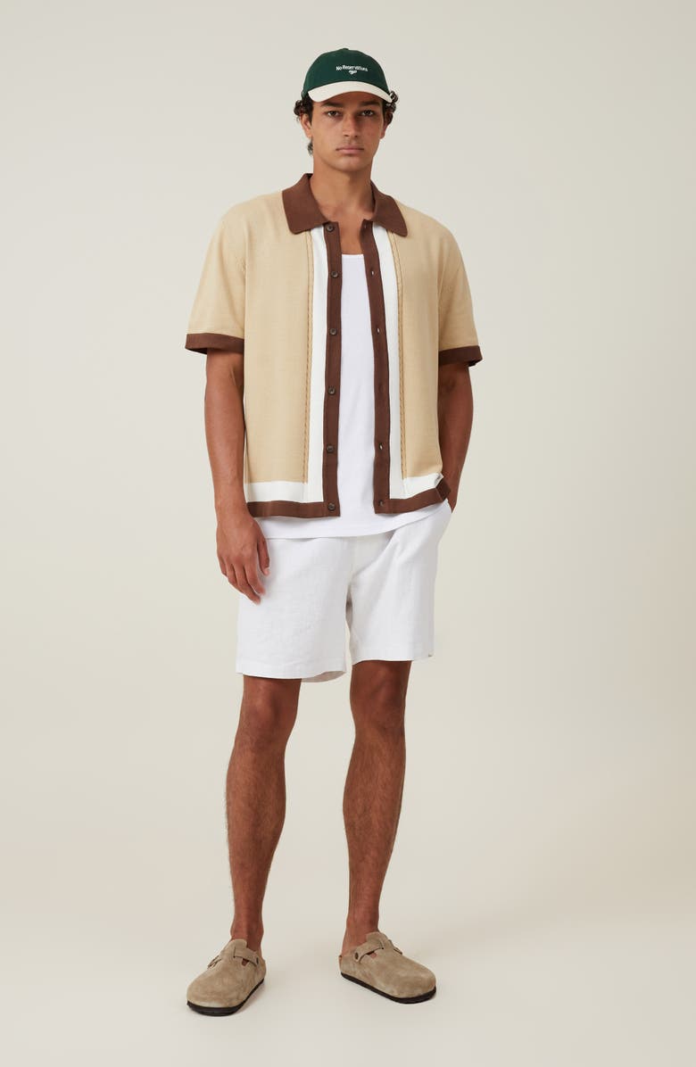 Cotton On Pablo Cotton Short Sleeve Button-Up Knit Shirt, Alternate, color,