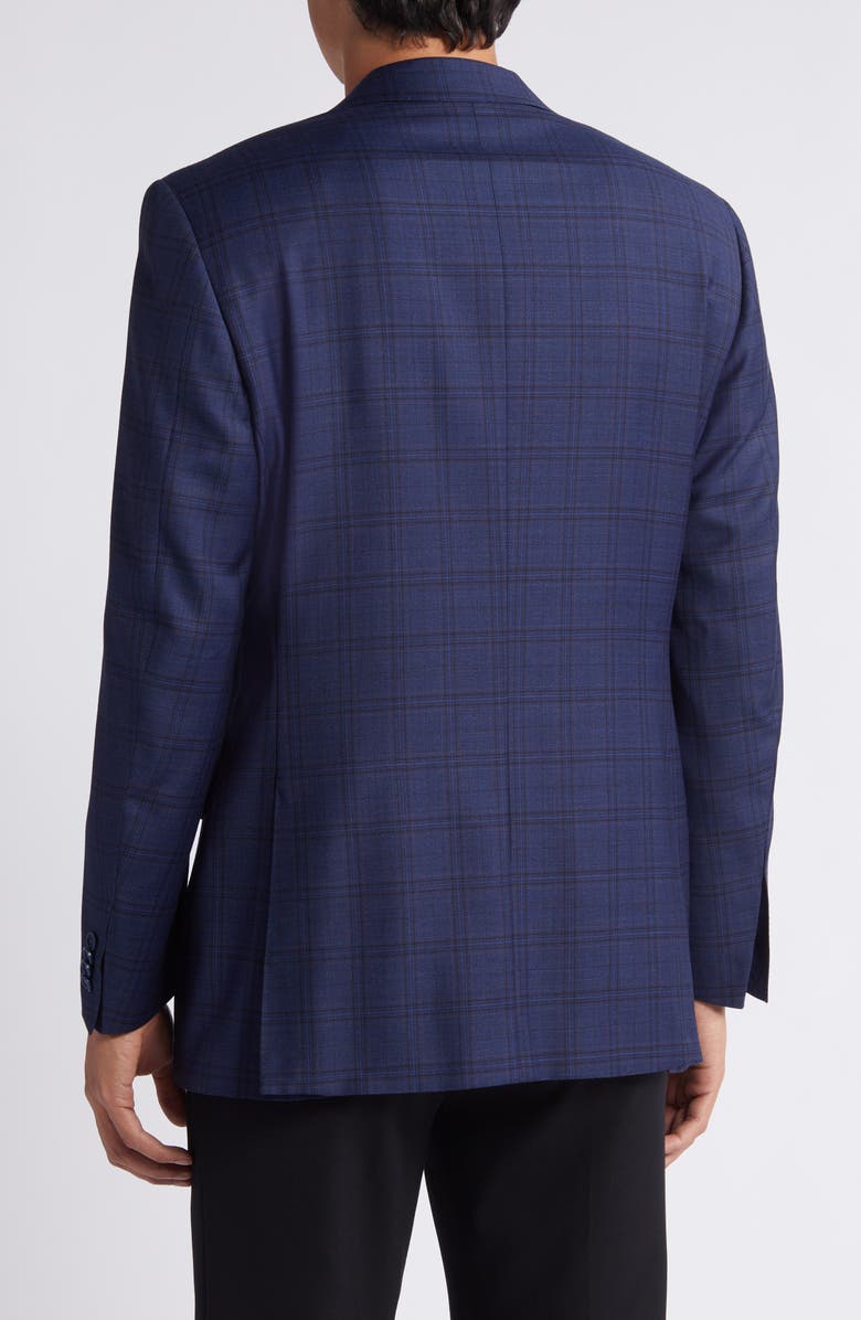 Canali Siena Regular Fit Plaid Wool Sport Coat, Alternate, color, Navy
