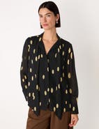 Whistles Oval Spot Frill Blouse