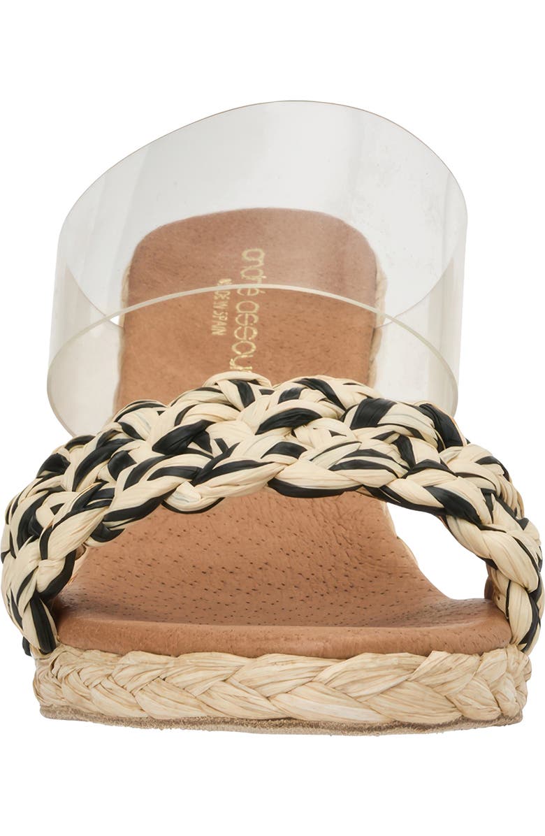 André Assous Anfisa Wedge Sandal, Alternate, color, Clear/Black/Natural