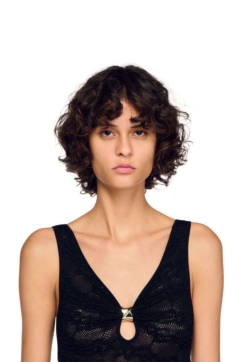 Jewellery detail knit leotard, Alternate, color, Black