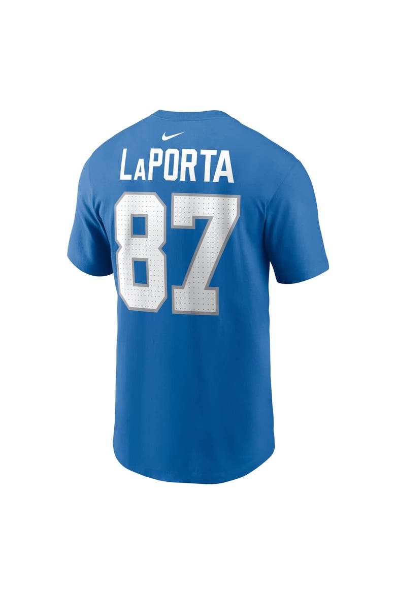 Men's Nike Sam LaPorta Blue Detroit Lions Name & Number T-Shirt, Alternate, color, Blue
