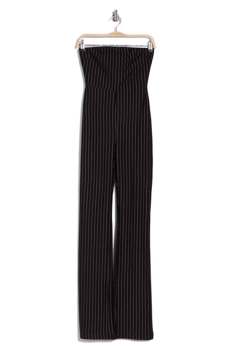 Naked Wardrobe Strapless Jumpsuit, Alternate, color, Black