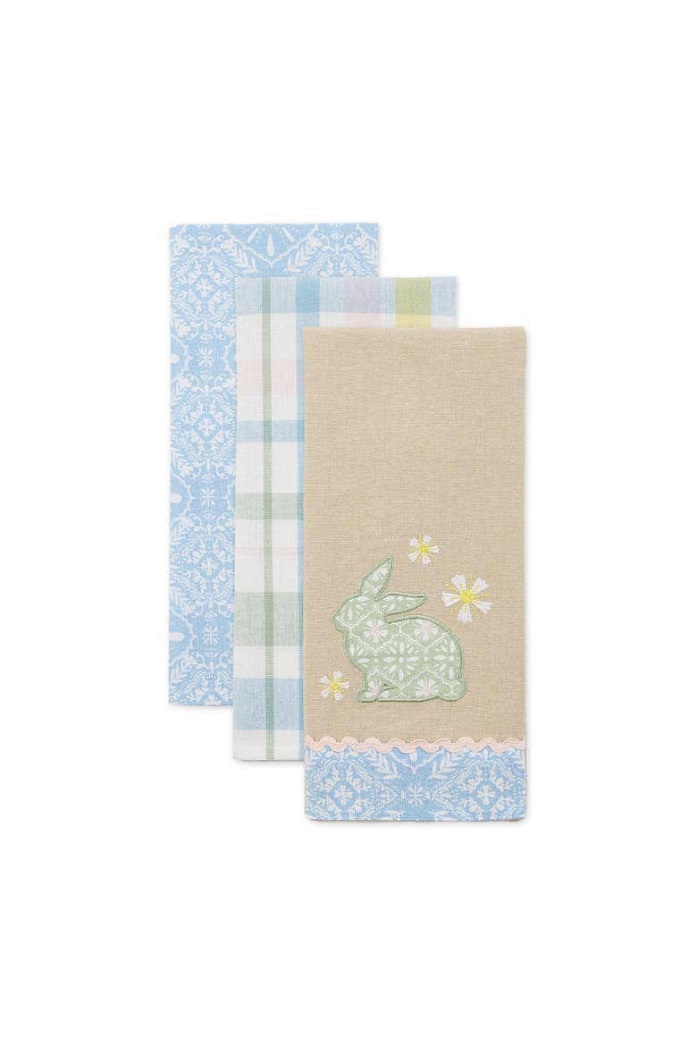 Garden Bunny Assorted Dishtowel Set/3, Alternate, color, Garden Bunny
