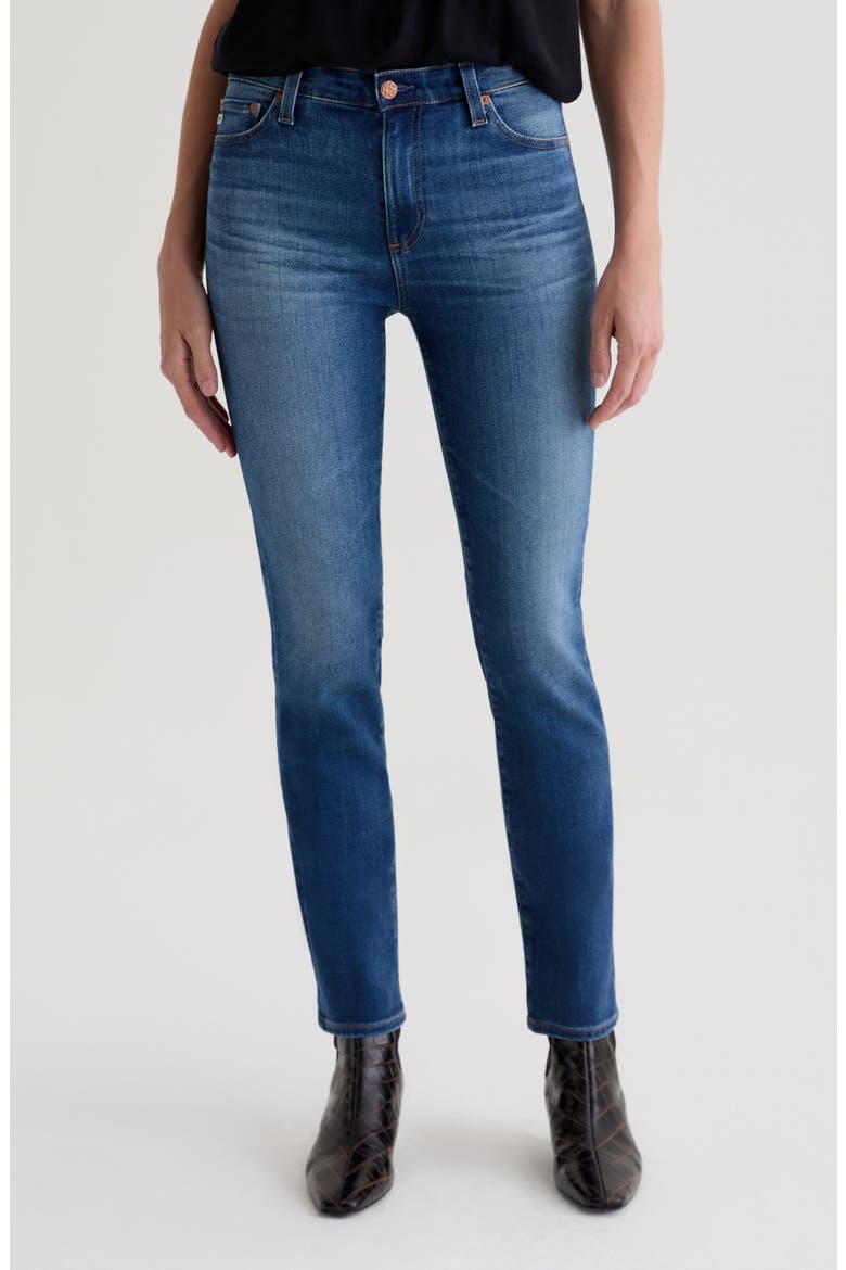 Mari Mid Rise Slim Straight Leg Jeans, Main, color, 12 YEARS ASSUMPTION