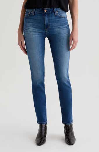 Mari Mid Rise Slim Straight Leg Jeans