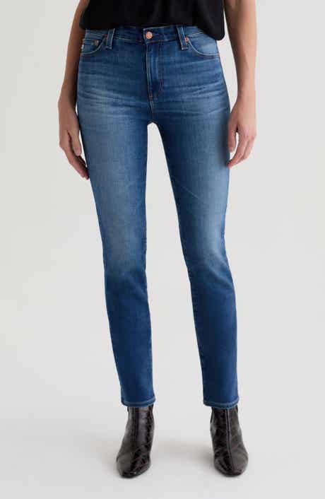 Mari Mid Rise Slim Straight Leg Jeans
