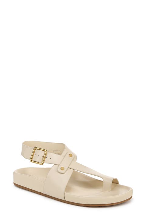 Ankle Strap Flatform Women's White Sandals