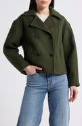 Michael Kors Drop Shoulder Oversize Crop Coat