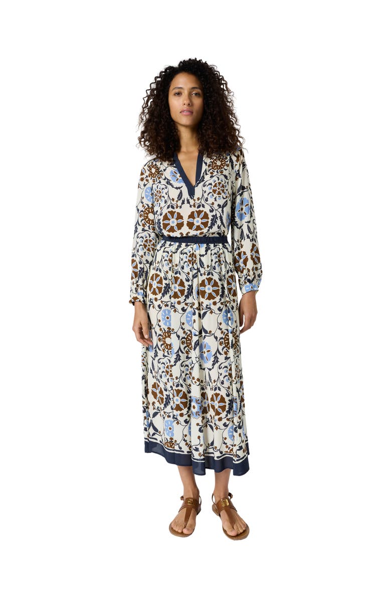 GERARD DAREL Jonia Floral Print Midi Skirt, Alternate, color, Ecru