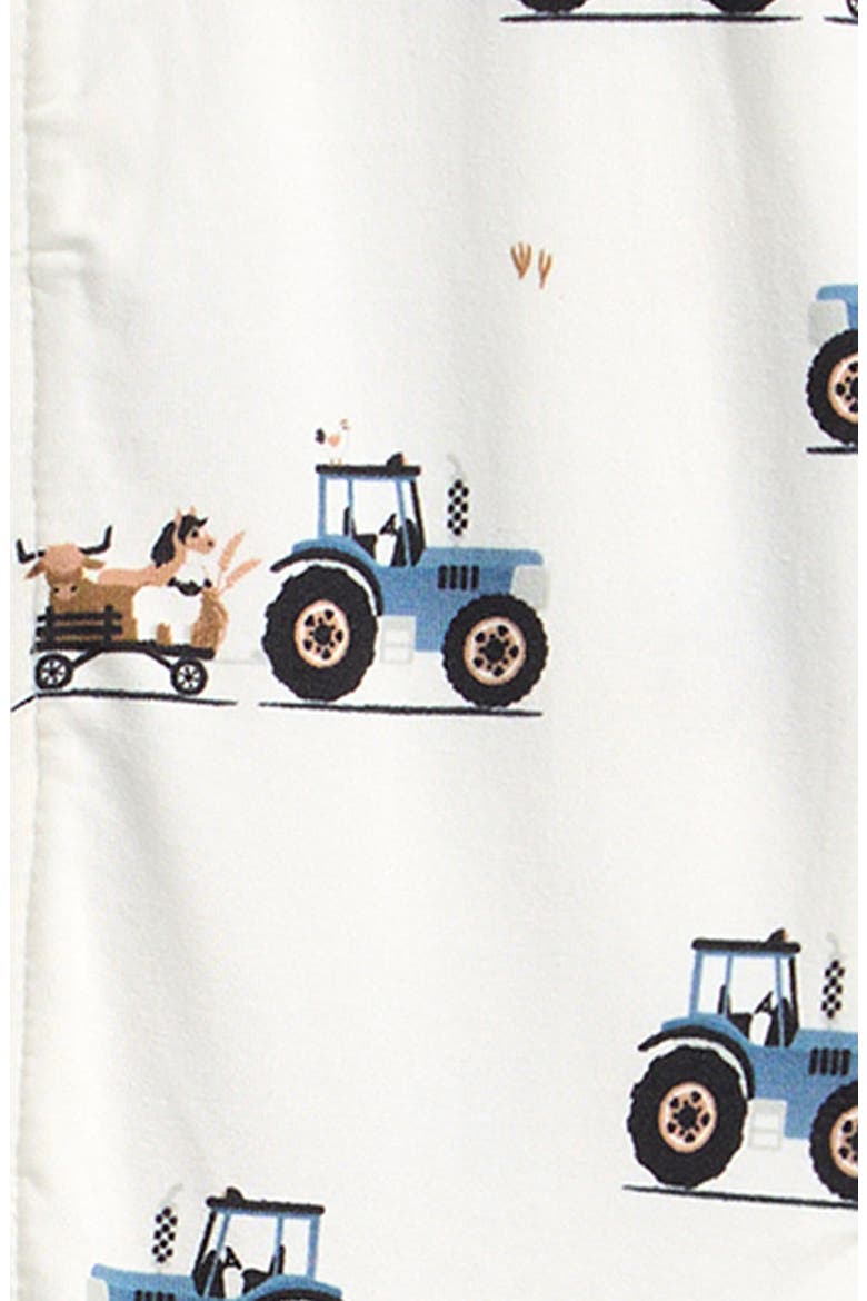 Print Zip Footie, Alternate, color, OFF WHITE