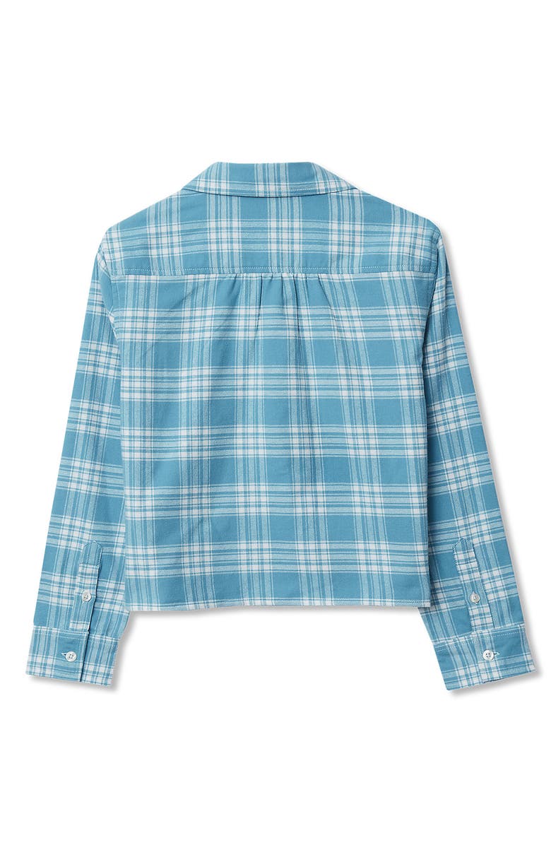Lands' End Girls Flannel Shirt, Alternate, color, Jade Plaid