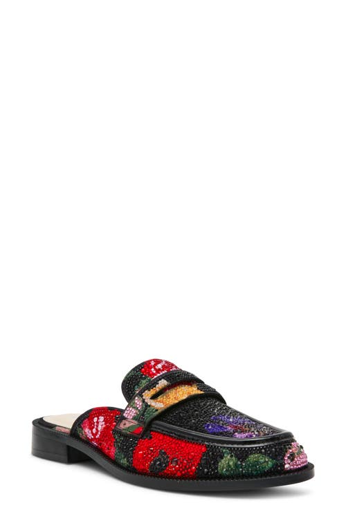 Betsey Johnson Liona Rhinestone Floral Mule In Multi
