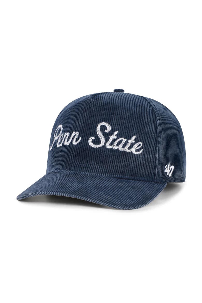 Men's '47  Navy Penn State Nittany Lions Reclaim Snow Wash Corduroy Hitch Adjustable Hat, Main, color, Navy