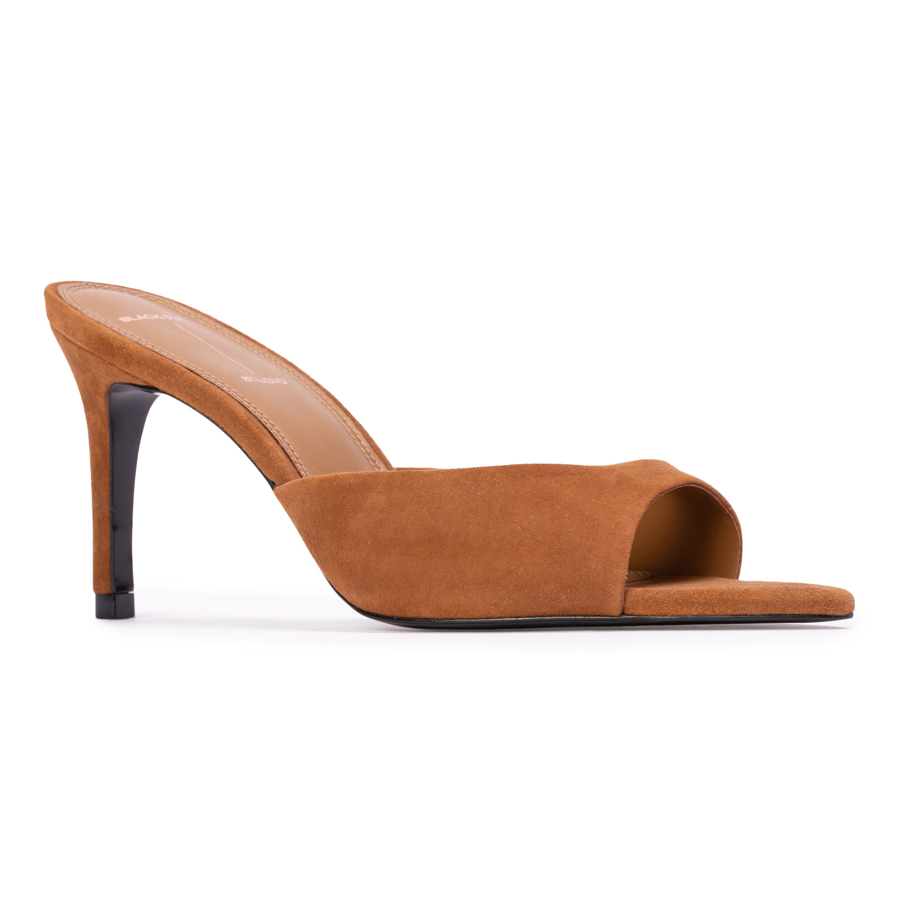 BLACK SUEDE STUDIO Brea 80 Suede Mule, Alternate, color, Caramel Suede