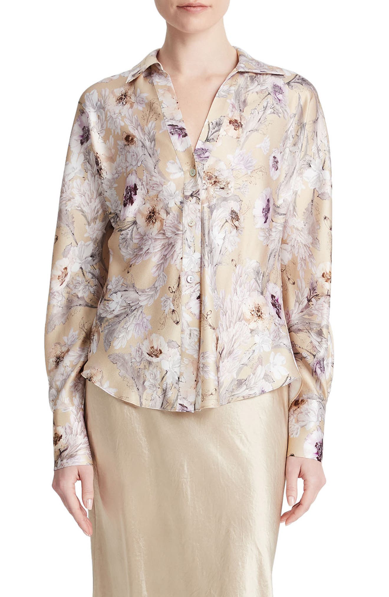 Vince Wildflower Bias Cut Silk Shirt