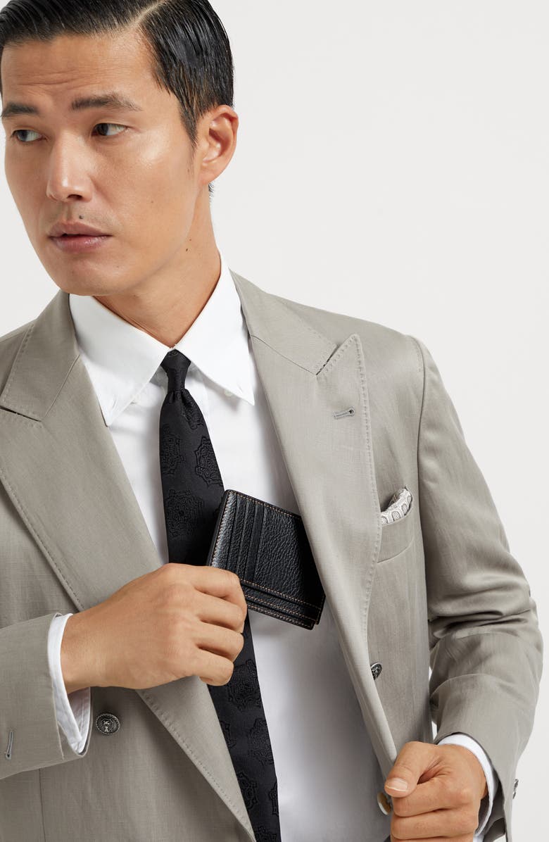 Brunello Cucinelli Calfskin card case, Alternate, color,