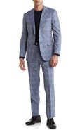 English Laundry Trim Fit Plaid Wool Blend Suit