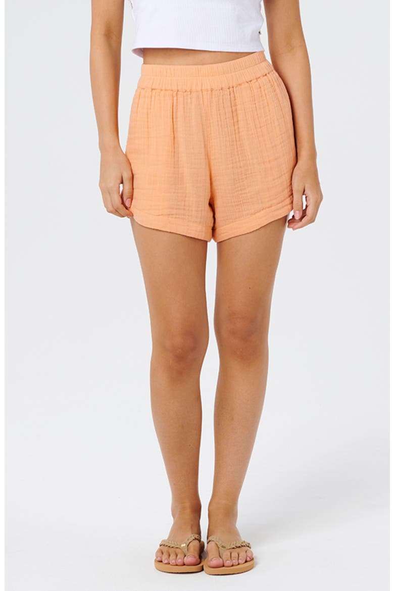 Premium Cotton Gauze Surf Shorts, Main, color, PAPAYA