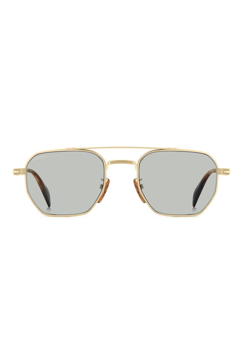 52mm Navigator Sunglasses, Main, color, GOLD BROWN HORN/ GRN FT AR