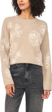 Vince Camuto Embroidered Crewneck Sweater