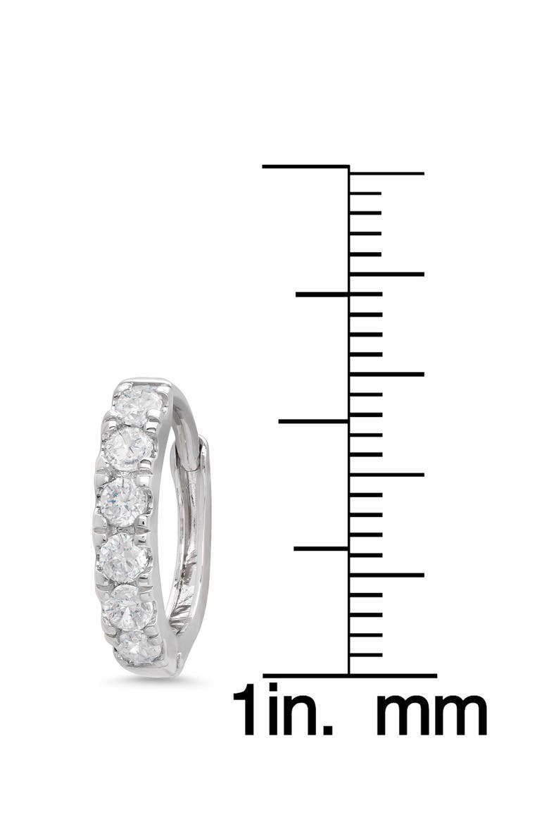 Kids' Cubic Zirconia Hoop Earrings, Alternate, color, WHITE