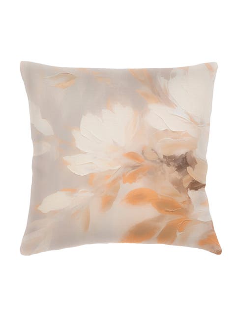 Brushstroke Floral Linen Pillow with Down Insert
