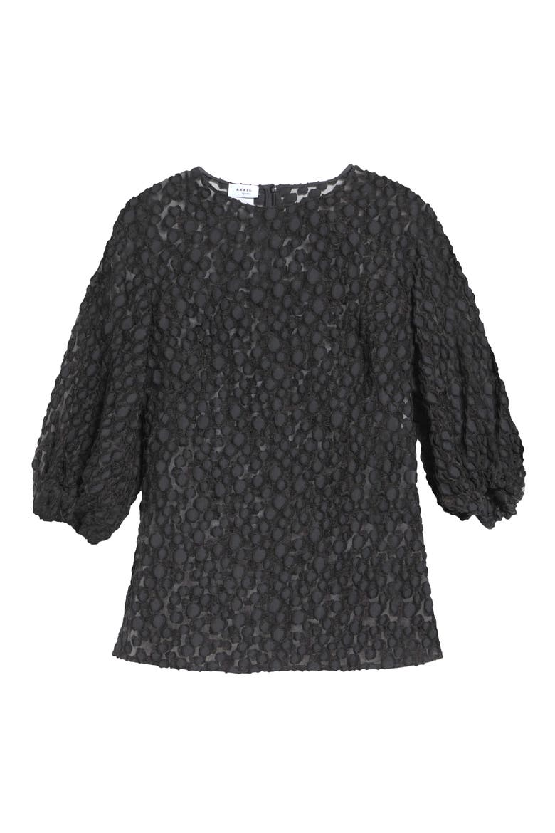 Devoré Dot Organza Top, Main, color, BLACK