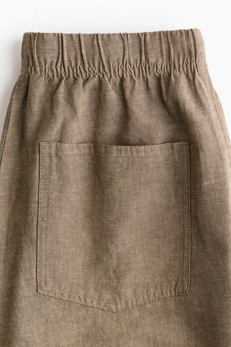 Straight Drawstring Trousers, Alternate, color, Dark beige