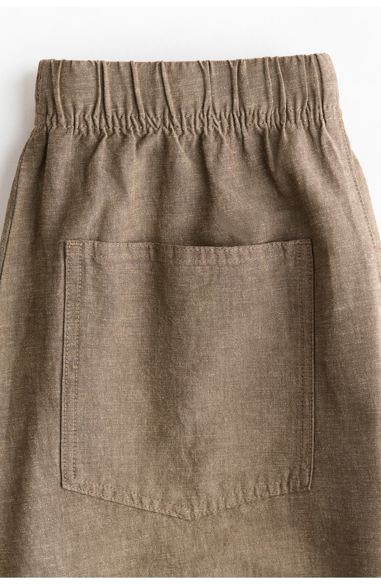 H&M Straight Drawstring Trousers, Alternate, color, Dark Beige