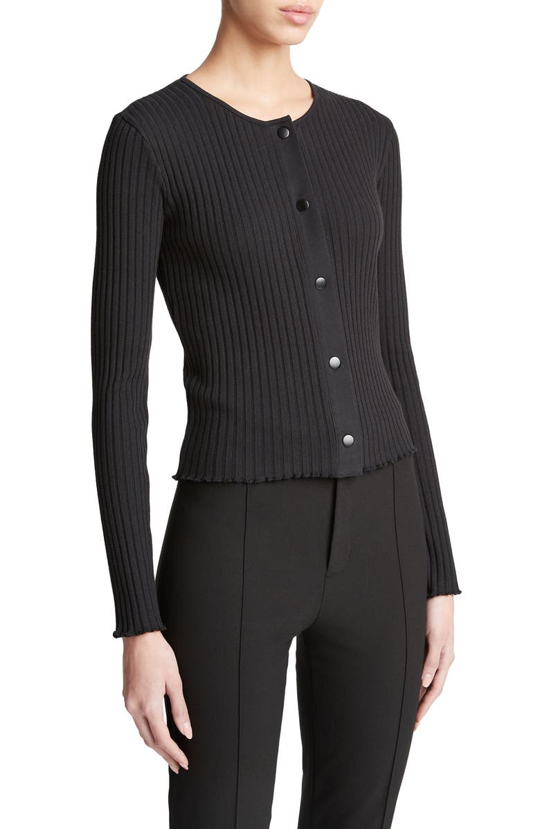 Vince Fitted Rib Cardigan, Alternate, color, 
