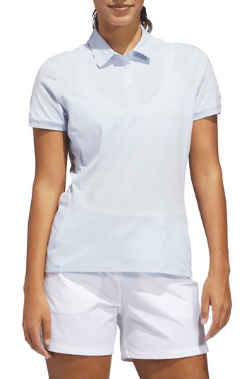 Adidas Originals Adidas Ultimate365 Tour Twist Knit Polo In Crystal Sky