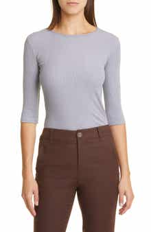 Vince Elbow Sleeve Rib Top