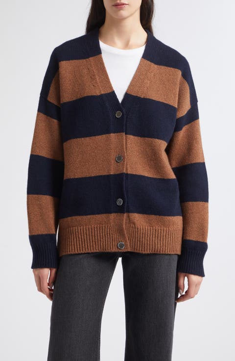 Sora Stripe V-Neck Cardigan