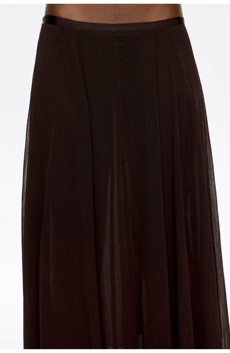 Bimba y Lola Flared Midi Skirt, Alternate, color, Dark Brown