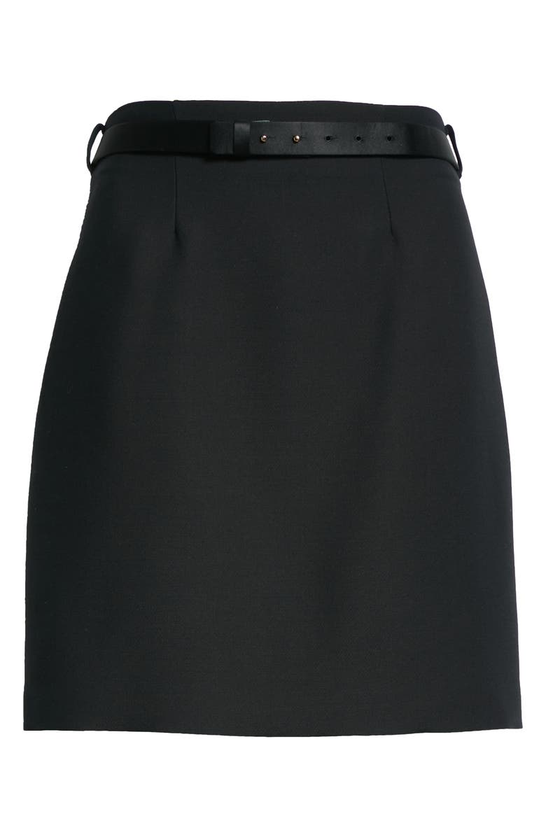 Adam Lippes Belted Wool & Silk Miniskirt, Alternate, color, 
