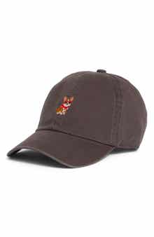 Corgi Embroidered Washed Baseball Cap