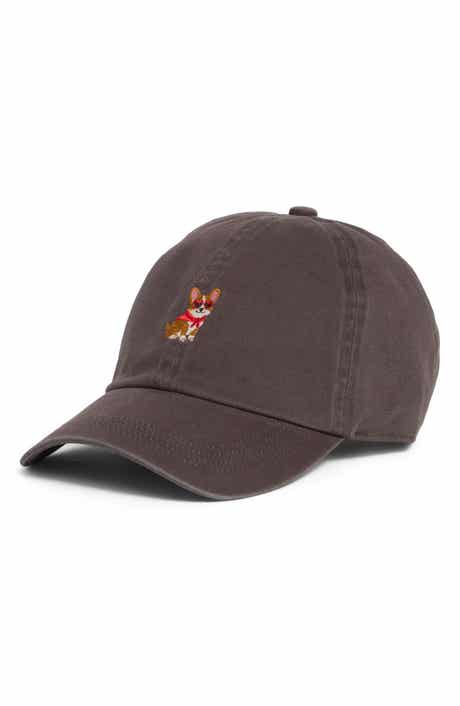 Corgi Embroidered Washed Baseball Cap