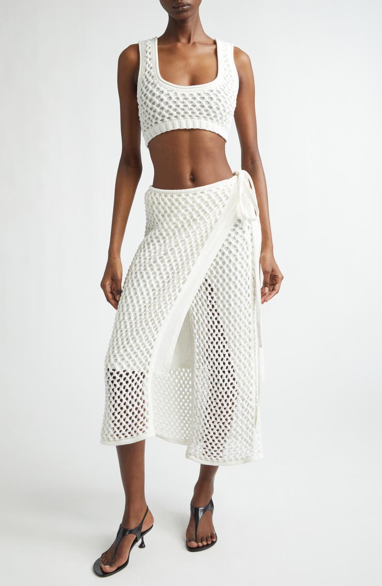Diotima Bonaire Embellished Wrap Skirt, Alternate, color, White