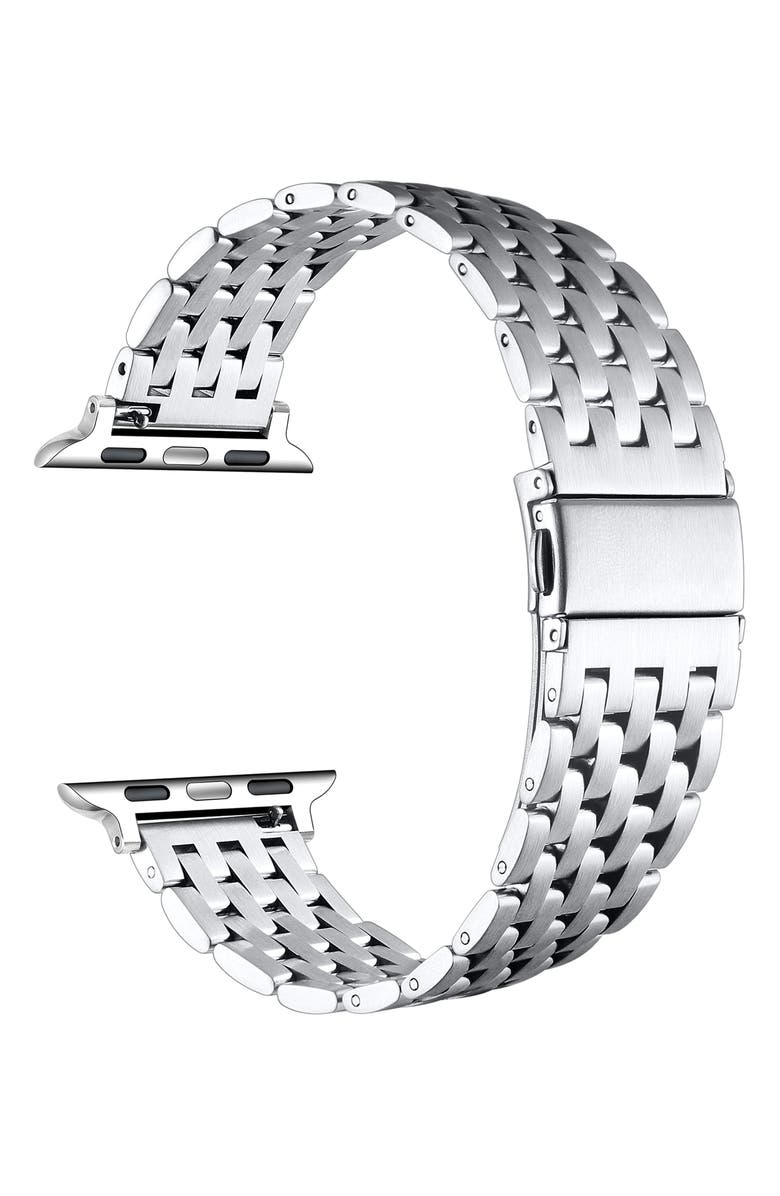 The Posh Tech Remy Stainless Steel Apple Watch<sup>®</sup> Watchband, Alternate, color, Silver