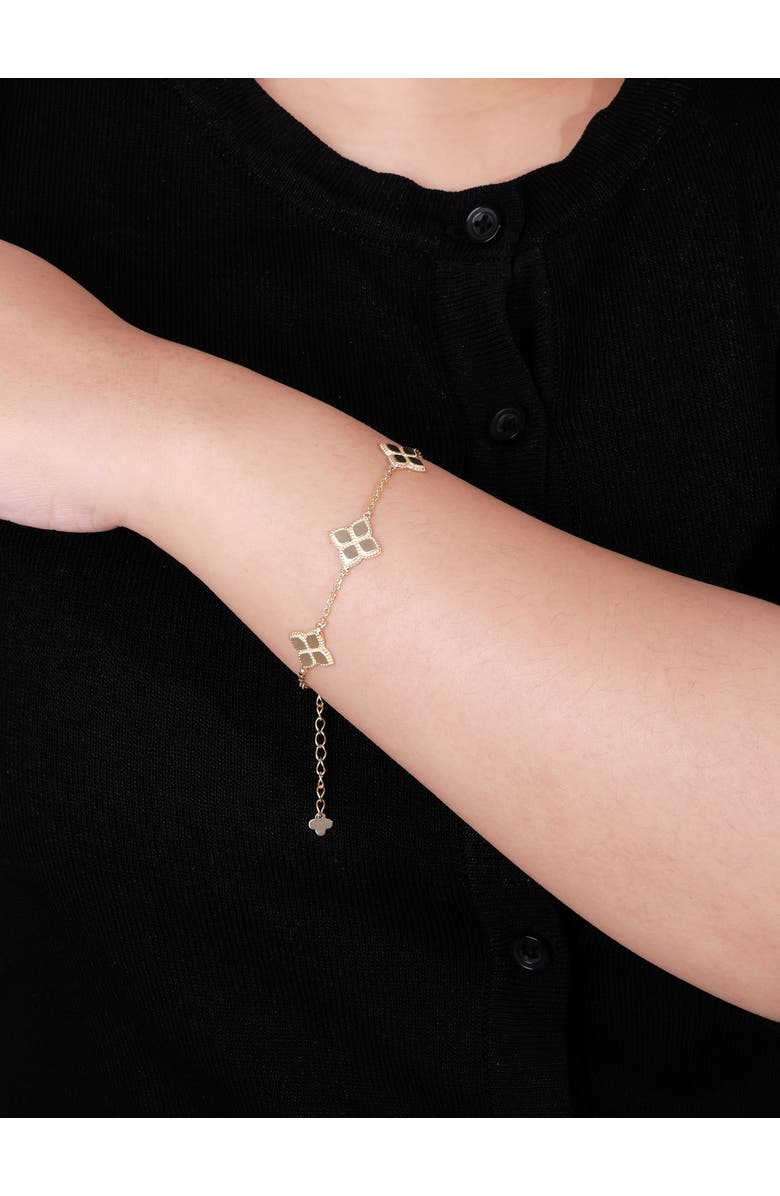 DEVATA Clover Five Charm Chain Bracelet in 14K Gold, Alternate, color, Yellow Gold
