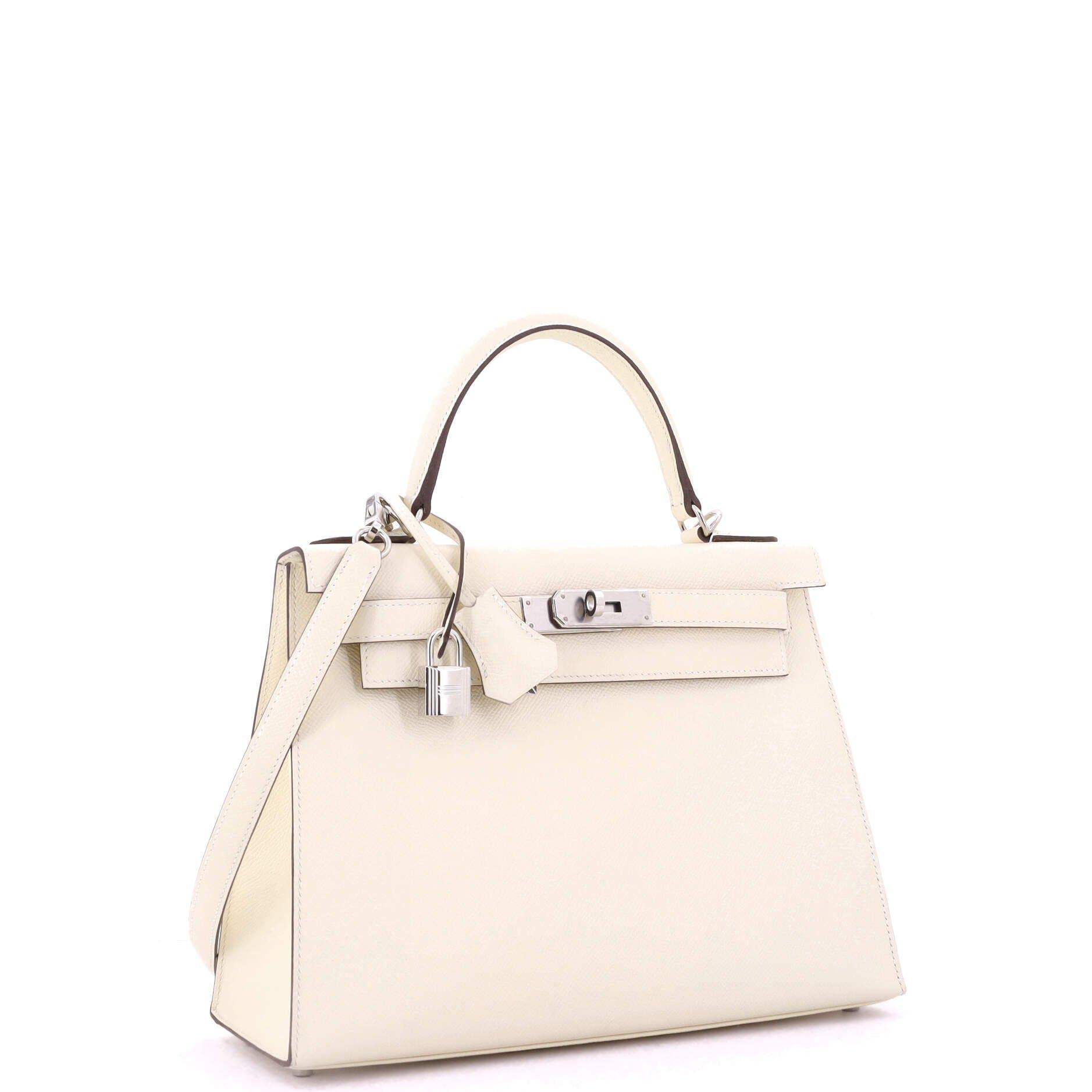 Pre-Owned Hermes Kelly Handbag Light Epsom with Palladium Hardware 28, Alternate, color, 