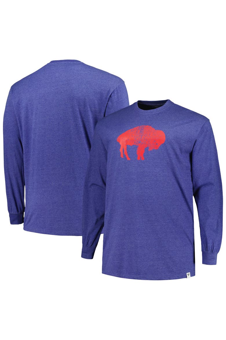 Men's Profile  Heather Royal Buffalo Bills Big & Tall Throwback Long Sleeve T-Shirt, Alternate, color, Heather Royal