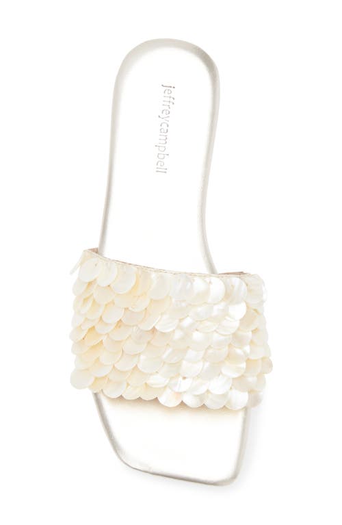 Jeffrey Campbell Fishy Slide Sandal In Cream Gold Combo