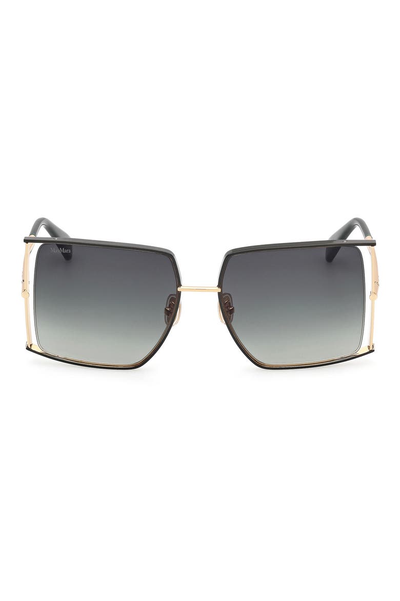68mm Gradient Oversize Rectangular Sunglasses, Main, color, DEEP GOLD/ DEEP GREEN / GREEN