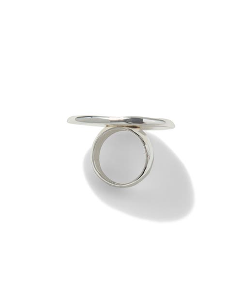Weworewhat Hammered Plate Ring In Silver