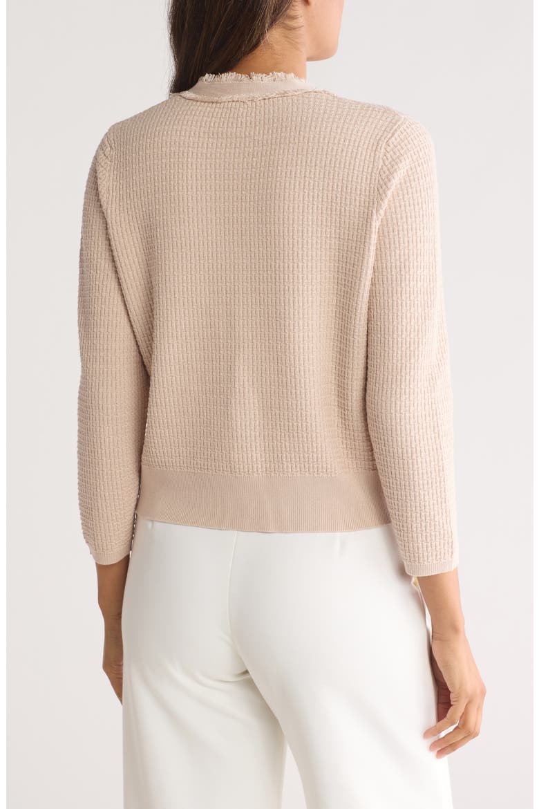 Frayed Waffle Knit Cardigan, Alternate, color, CHAMPAGNE BLUSH