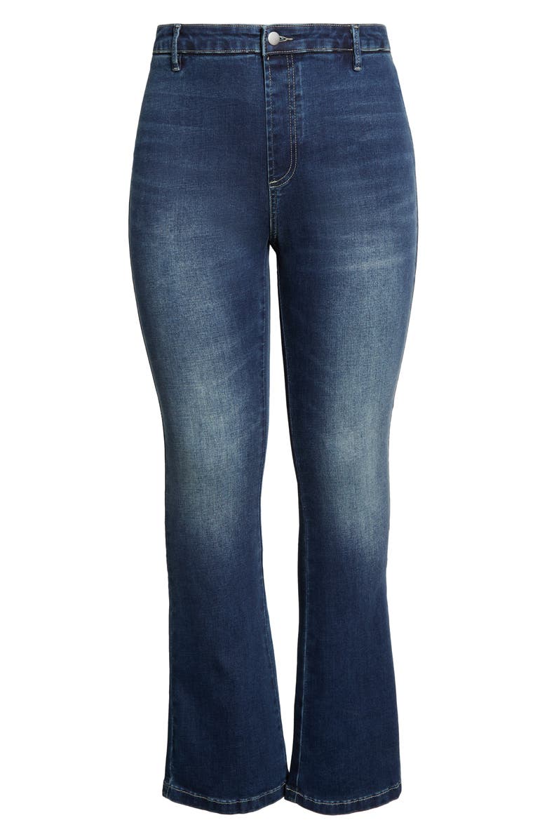 Lysse Estelle Everyday High Waist Flare Jeans, Alternate, color, Dark Midwash