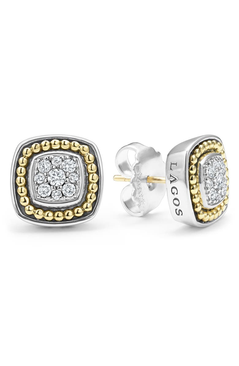 LAGOS Rittenhouse Diamond Pavé Stud Earrings, Main, color, Silver